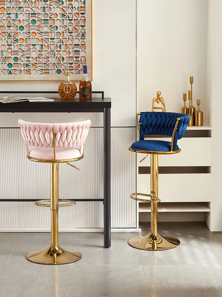 Rotating Lifting Bar Chair, High Foot Stool, Nordic Furniture, Backrest, Velvet Bar Stool, Bar Stools For Kitchen, Counter Stool - ๐๐ฎ ๐๐๐ ๐น๐๐๐๐ ๐ป๐๐๐๐ ๐๐