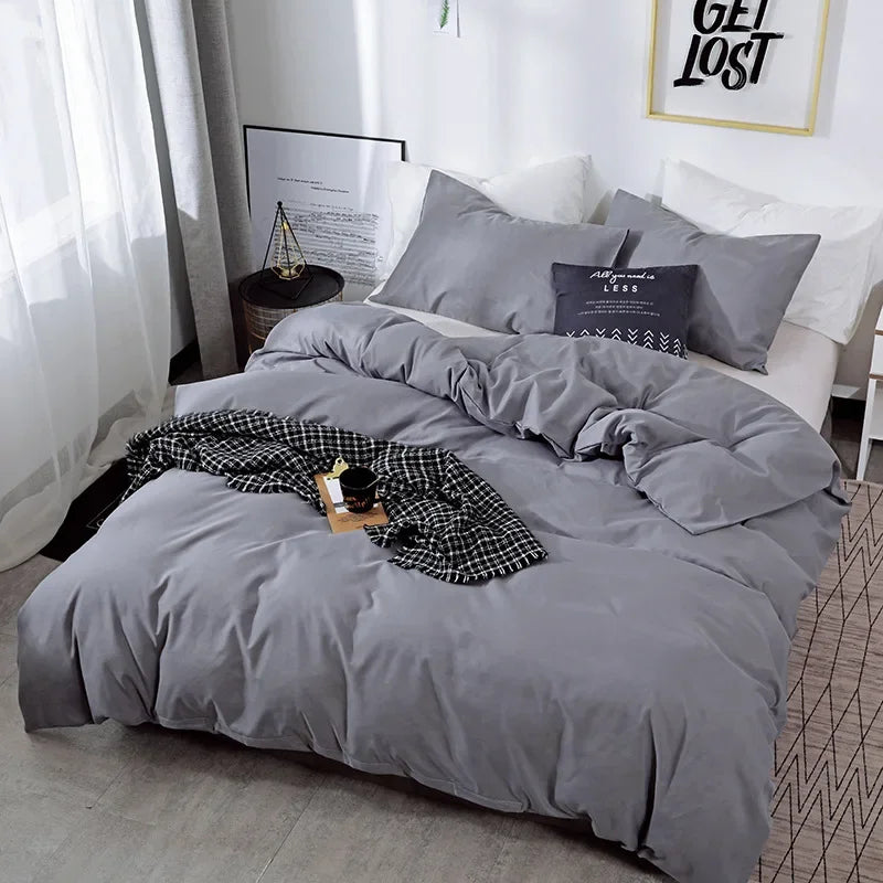 Nordic solid color sanding duvet cover from 𝕄𝕔 𝕋𝕙𝕖 𝔹𝕝𝕒𝕔𝕜 𝔻𝕚𝕒𝕞𝕠𝕟
