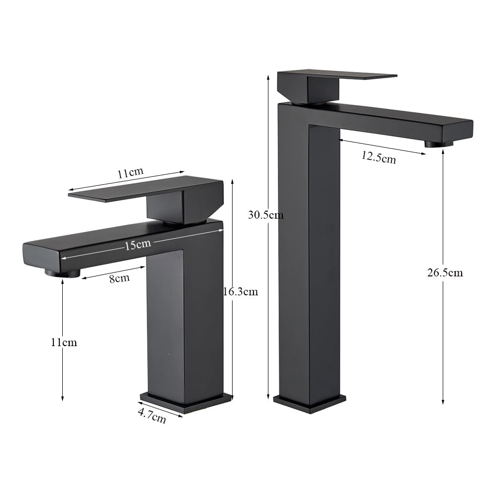 Matte Black Bathroom Basin Faucet Stainless Steel Cold Hot Mixer Deck Mounted Sink Mixer Tap Bathroom Crane Waterfall Tapware - https://mohammadcollection.com