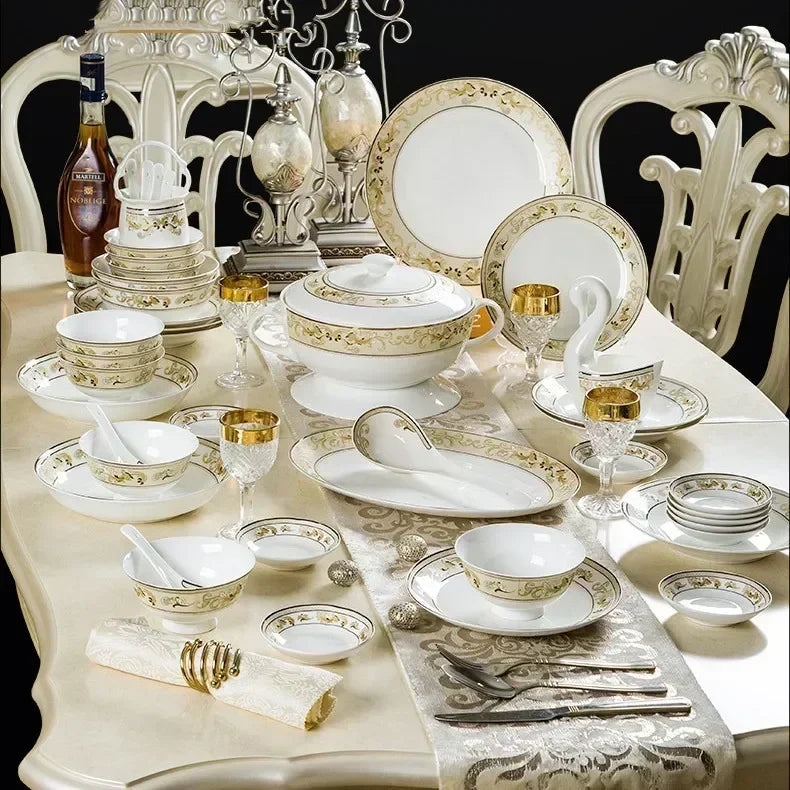 Luxury Golden Bone China ceramic dinner plates set by šš ššš š¹šššš š»šššš ļæ½
