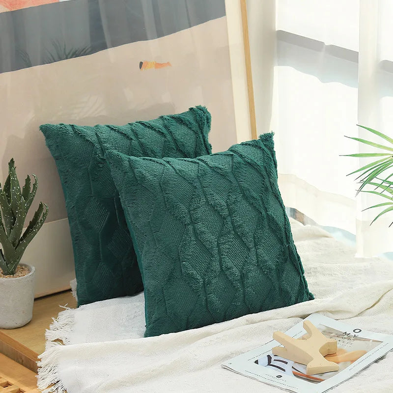 Soft plush velvet decorative pillow cover from Mc The Black Diamonds, 40x40cm, featuring short wool texture and elegant design.