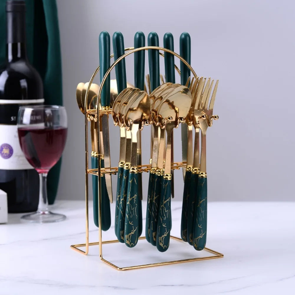 24-piece stainless steel marbled tableware set from ๐๐ ๐๐๐ ๐น๐๐๐๐ ๐ป๐๐๐๐ ๏ฟฝ