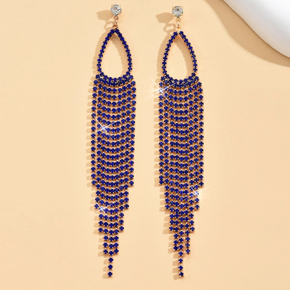 Pair of women's jewelry rhinestone tassel earrings by 𝕄𝕔 𝕋𝕙𝕖 𝔹𝕝𝕒𝕔𝕜 𝔻𝕚𝕒𝕞𝕠�