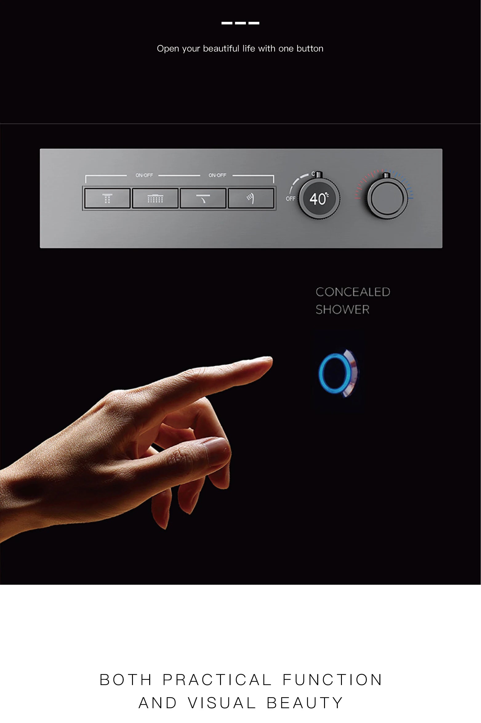 Black brass wall-mounted luxury shower system for bath from ๐๐ ๐๐๐ ๐น๐๐๐๐ ๐ป๐๐๐๐ ๏ฟฝ