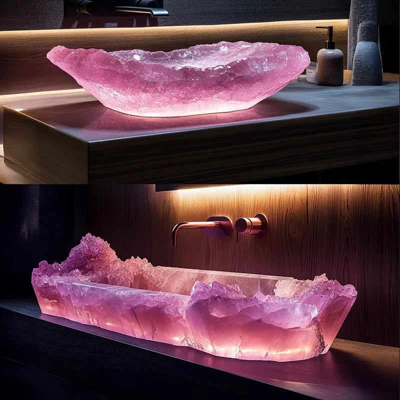 Resin dream crystal stone wash basin by 𝕄𝕔 𝕋𝕙𝕖 𝔹𝕝𝕒𝕔𝕜 𝔻𝕚𝕒𝕞𝕠𝕟