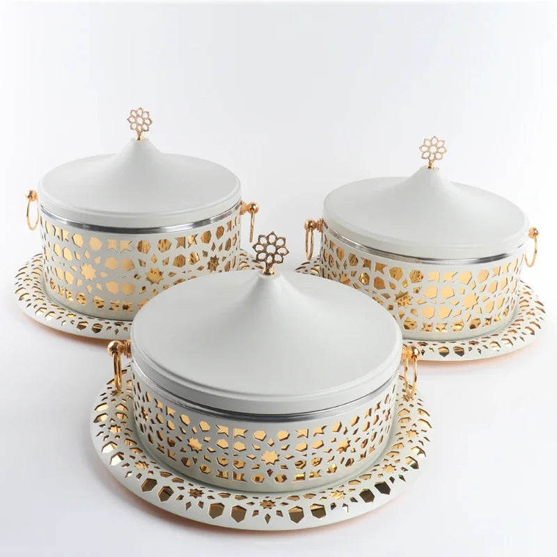 Stainless steel chafer dish set for restaurant catering by 𝕄𝕔 𝕋𝕙𝕖 𝔹𝕝𝕒𝕔𝕜 𝔻𝕚𝕒𝕞𝕠