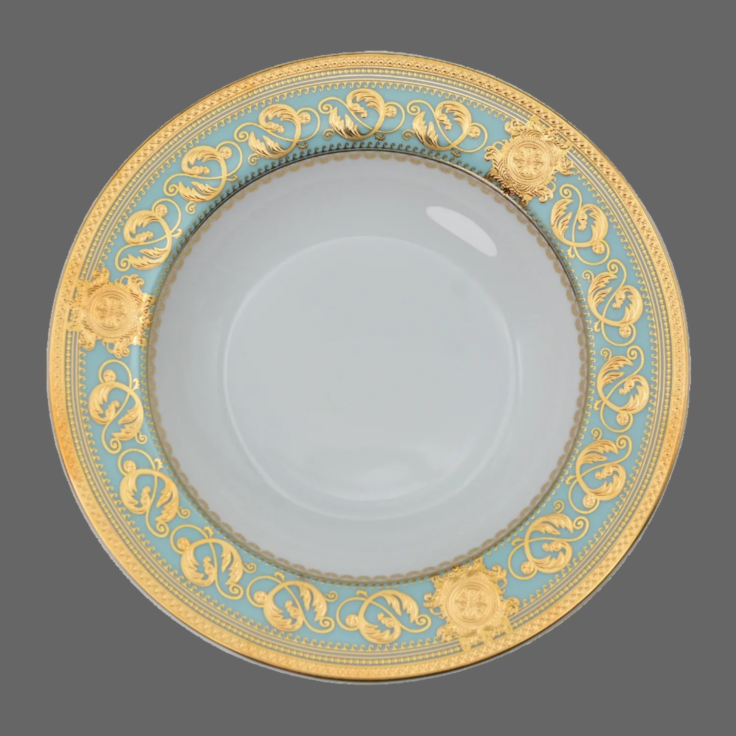 Embossed gold porcelain dinnerware set by MC THE BLACK DIAMOND featuring luxury bone china with intricate design details.