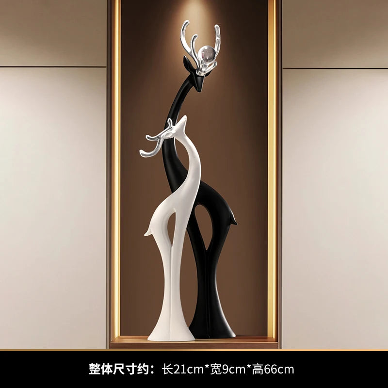 Modern Simple Home Decor Couple Deer Figurine Ornament Light Luxury Living Room TV Cabinet Entrance Desk Decoration Wedding Gift - ๐๐ฎ ๐๐๐ ๐น๐๐๐๐ ๐ป๐๐๐๐ ๐๐