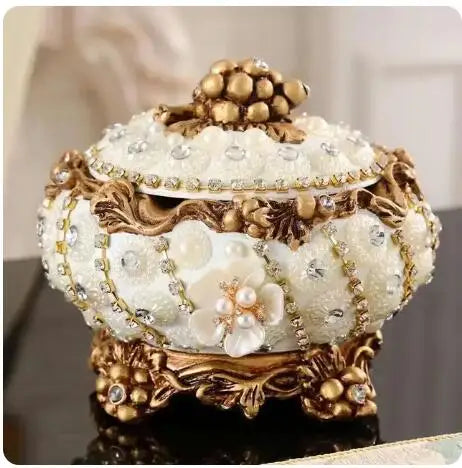Decorative European resin diamond fruit bowl by MC THE BLACK DIAMOND, filled with dried fruit and candies, suitable for home living room decor.