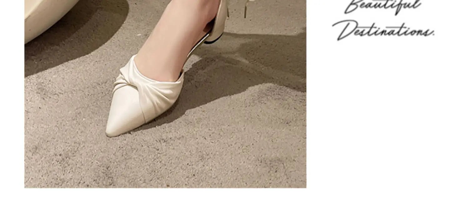 White fairy-style women's sandals with chunky heels and pearl accents from MC THE BLACK DIAMOND, featuring unique summer design.