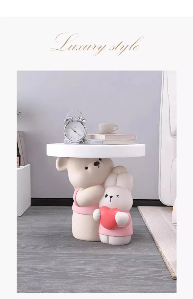 Cream Style Home Decor Parent-child Bear Statue Coffee Table Creative Livingroom Sofa Side Table Bedroom Bedside Table Furniture - ๐๐ฎ ๐๐๐ ๐น๐๐๐๐ ๐ป๐๐๐๐ ๐๐