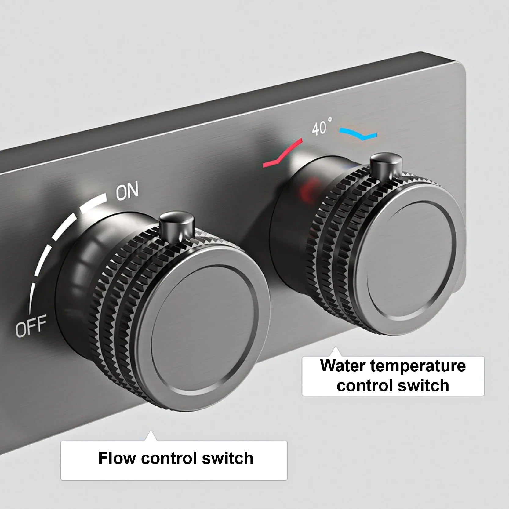 Luxury brass bathroom shower system with LED digital display, hot and cold water control, embedded in ceiling by šš ššš š¹šššš š»š
