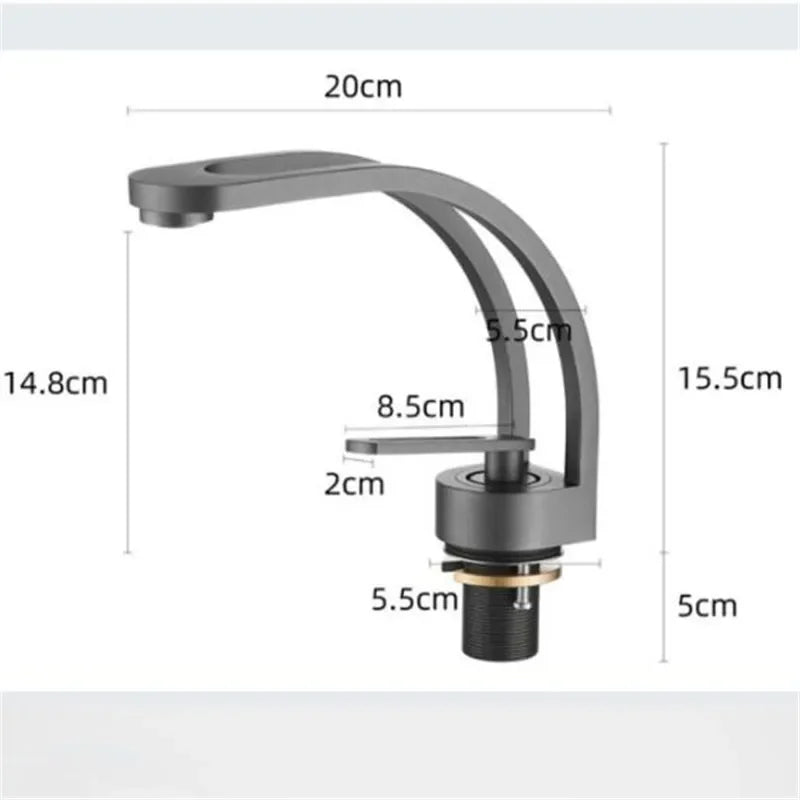 Black, grey, white, and gold MC THE BLACK DIAMOND bathroom mixer tap for wash basin with sleek bath design.