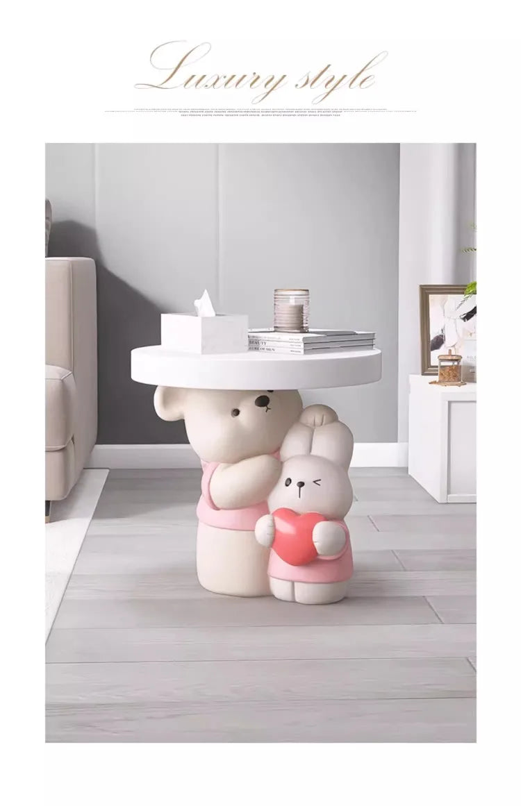 Cream Style Home Decor Parent-child Bear Statue Coffee Table Creative Livingroom Sofa Side Table Bedroom Bedside Table Furniture - ๐๐ฎ ๐๐๐ ๐น๐๐๐๐ ๐ป๐๐๐๐ ๐๐