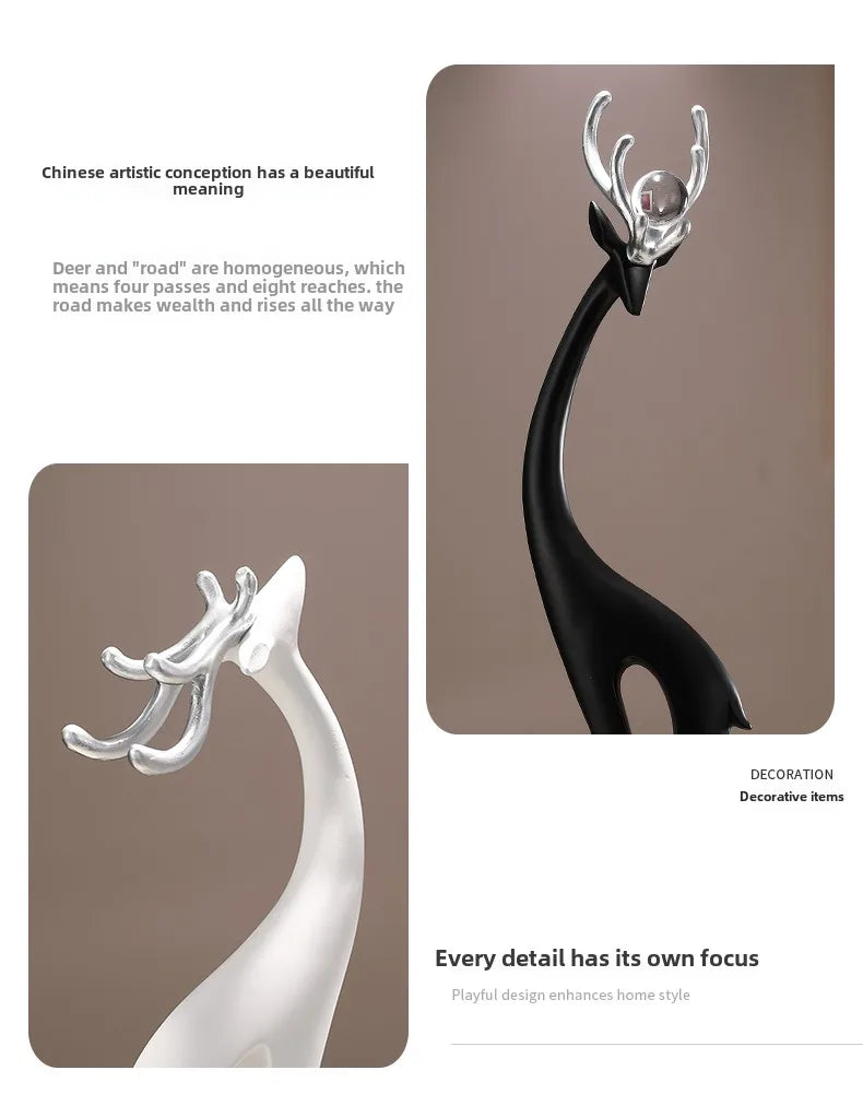 Modern Simple Home Decor Couple Deer Figurine Ornament Light Luxury Living Room TV Cabinet Entrance Desk Decoration Wedding Gift - ๐๐ฎ ๐๐๐ ๐น๐๐๐๐ ๐ป๐๐๐๐ ๐๐