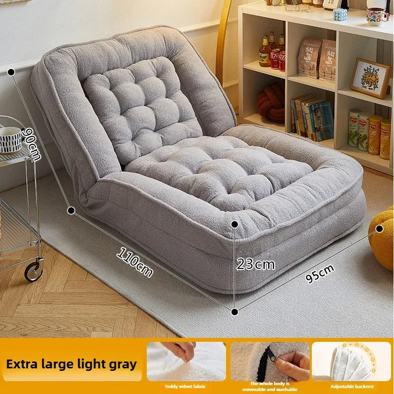 MC THE BLACK DIAMOND reclining and folding sofa bed, small tatami-style sofa suitable for sleeping and lounging in a bedroom.