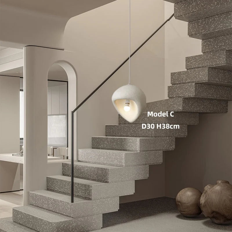 Nordic Villa Stairs Wabi Sabi E27 Led Pendant Lights