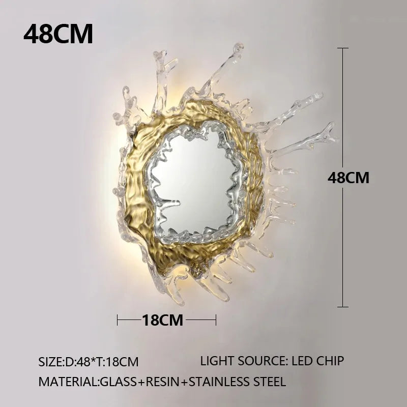 Art Water Flower With Mirror Wall Light Modern Led Wall Lamps For Bathroom Dressing Mirror Wall Sconces Home Decor Wall Lighting - https://mohammadcollection.com