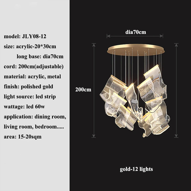 Modern Led Chandeliers Lighting Living Dining Room