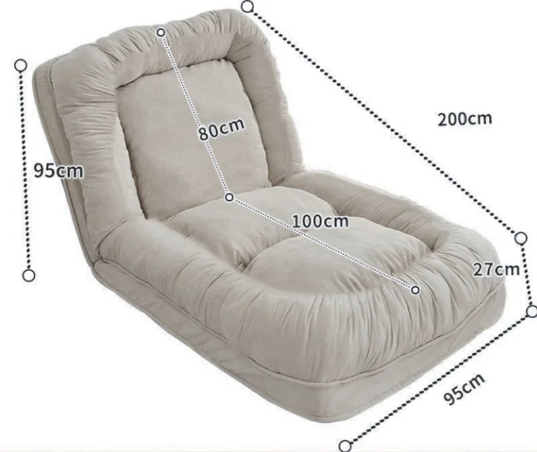 MC THE BLACK DIAMOND single pullout sofa bed with soft cushions, suitable for balconies and bedrooms, in a minimalist Nordic style.