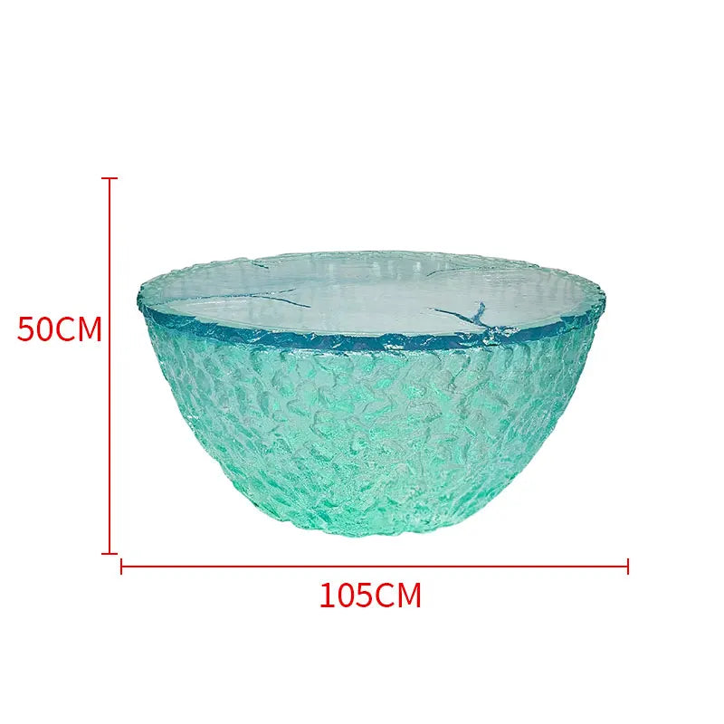 Transparent resin coffee table from MC THE BLACK DIAMOND featuring a modern design and clear glass-like surface.