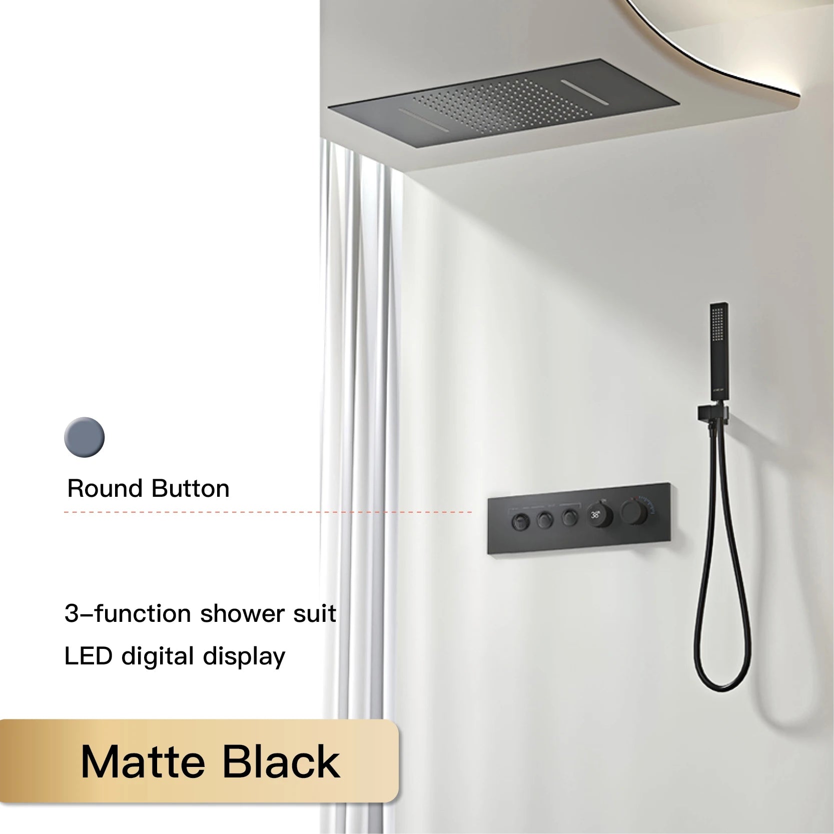 Black brass luxury shower system wall-mounted for bath from ๐๐ ๐๐๐ ๐น๐๐๐๐ ๐ป๐๐๐๐ ๏ฟฝ
