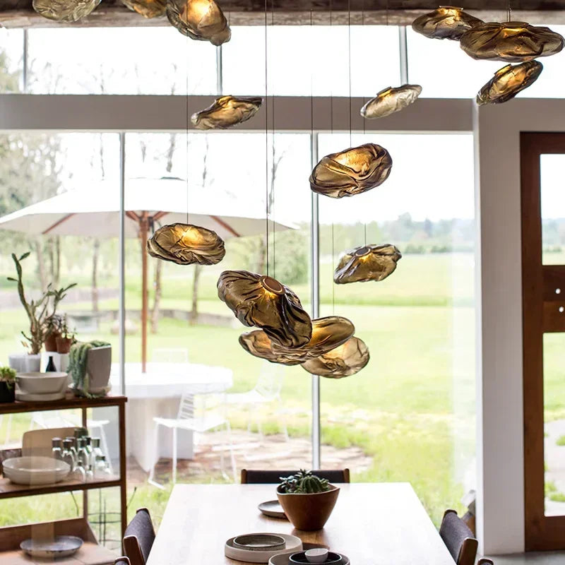 Modern Cloud Design Smoky Grey Glass Pendant Light Art Hanging Lamp Decorative Blown Glass Pendant Lamp Restaurant Chandelier - https://mohammadcollection.com