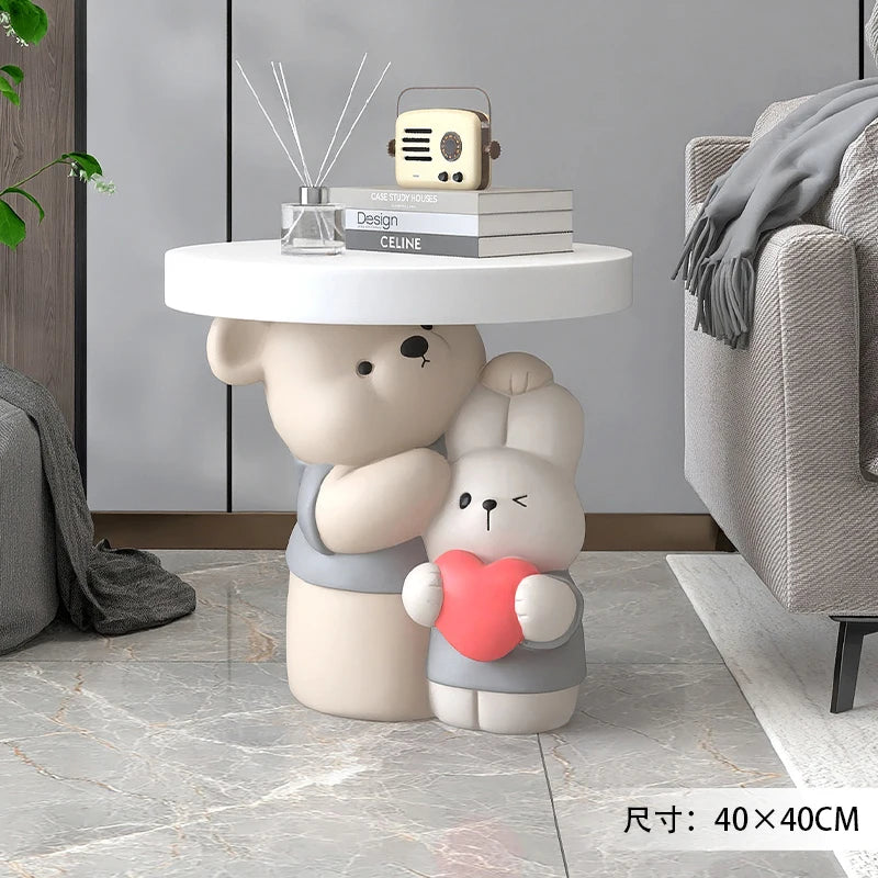 Cream Style Home Decor Parent-child Bear Statue Coffee Table Creative Livingroom Sofa Side Table Bedroom Bedside Table Furniture - ๐๐ฎ ๐๐๐ ๐น๐๐๐๐ ๐ป๐๐๐๐ ๐๐