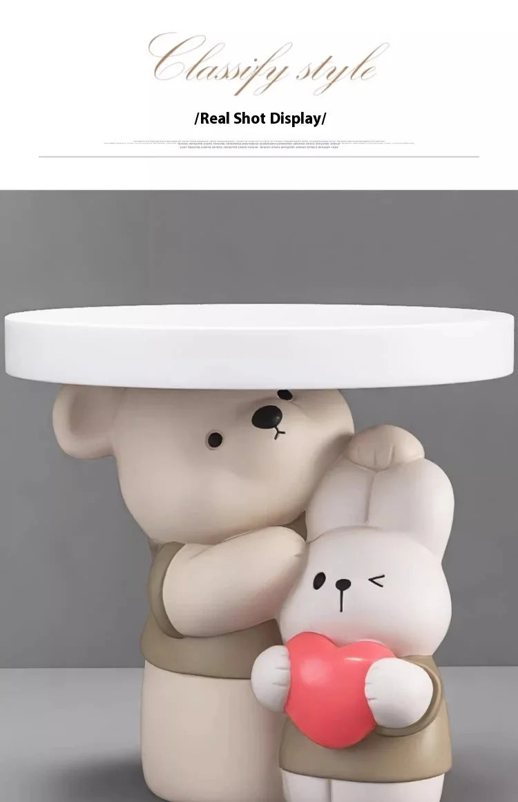 Cream Style Home Decor Parent-child Bear Statue Coffee Table Creative Livingroom Sofa Side Table Bedroom Bedside Table Furniture - ๐๐ฎ ๐๐๐ ๐น๐๐๐๐ ๐ป๐๐๐๐ ๐๐