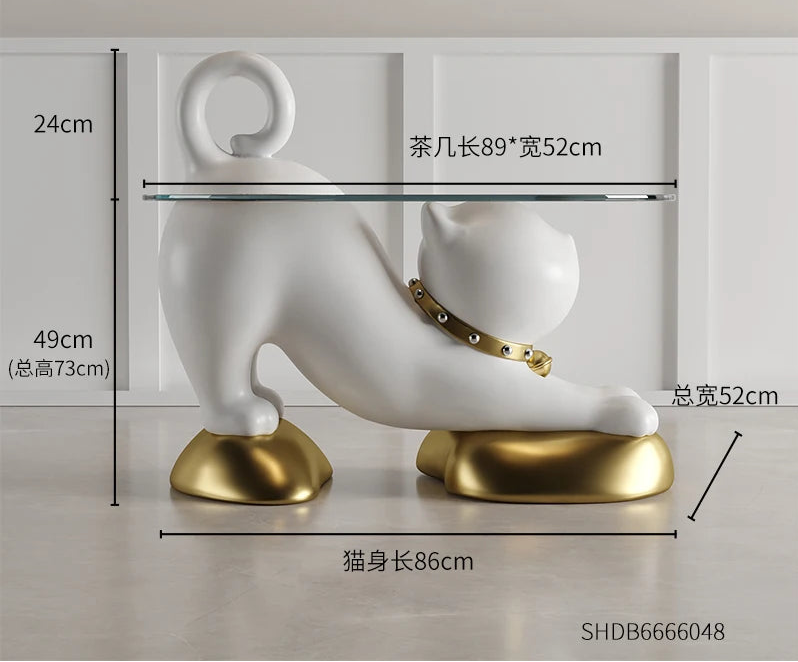 Designer Lazy Cat Coffee Table Sofa Side Table Creative Living Room Furniture Large Size Home Decoration - https://mohammadcollection.com