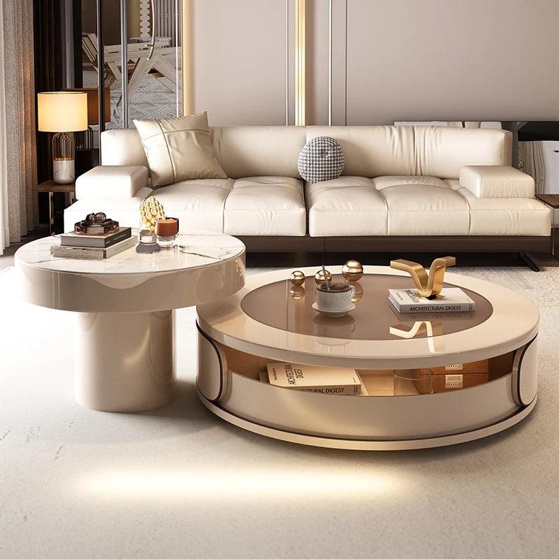 Minimalist Nordic luxury coffee table by MC THE BLACK DIAMOND featuring sleek storage and aesthetic design.