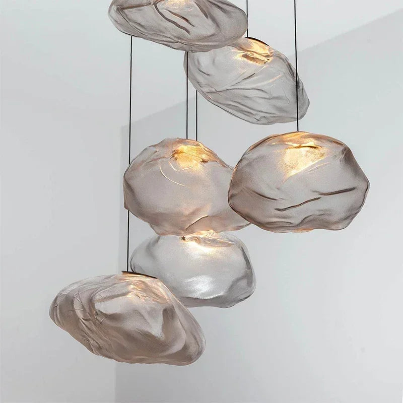 Modern Cloud Design Smoky Grey Glass Pendant Light Art Hanging Lamp Decorative Blown Glass Pendant Lamp Restaurant Chandelier - https://mohammadcollection.com