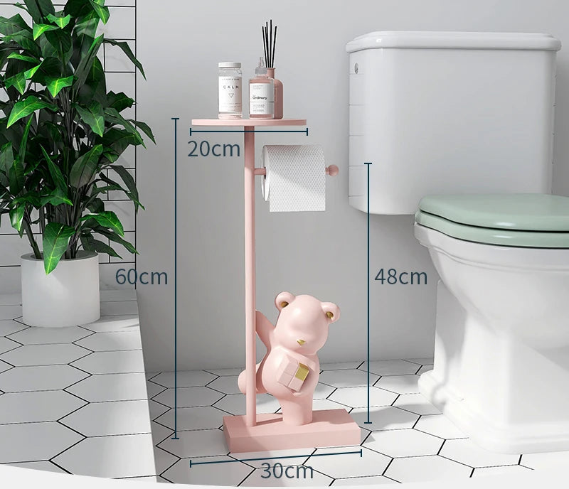 Nordic simple household decoration Bear figurine toilet roll paper rack floor decoration storage rack beside bathroom toilet - ๐๐ฎ ๐๐๐ ๐น๐๐๐๐ ๐ป๐๐๐๐ ๐๐