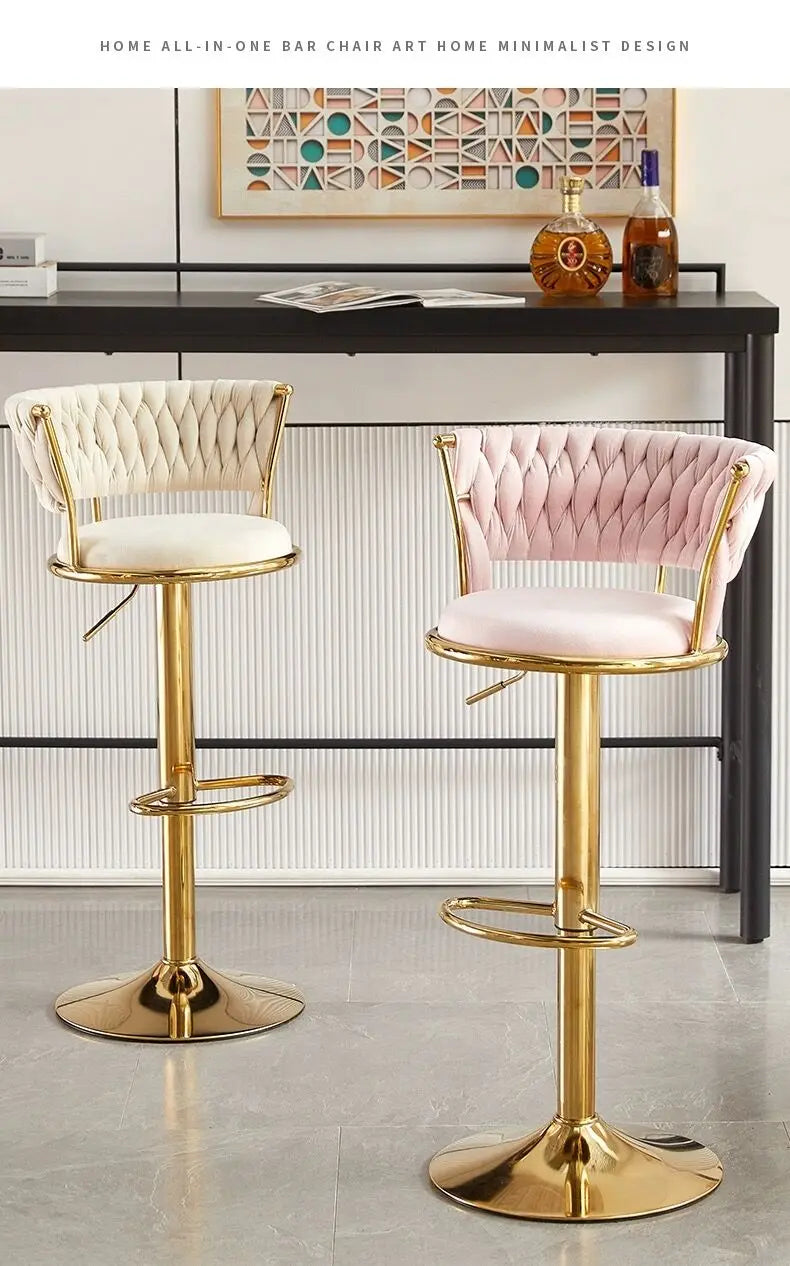 Rotating Lifting Bar Chair, High Foot Stool, Nordic Furniture, Backrest, Velvet Bar Stool, Bar Stools For Kitchen, Counter Stool - ๐๐ฎ ๐๐๐ ๐น๐๐๐๐ ๐ป๐๐๐๐ ๐๐