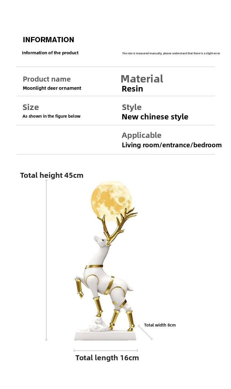Nordic Luxury Decor Lucky Deer Figurine Living Room Office Desk Decoration Bedroom Night Light Modern Home Art Accessories Gifts - 𝕄𝕮 𝕋𝕙𝕖 𝔹𝕝𝕒𝕔𝕜 𝔻𝕚𝕒𝕞𝕠𝕟𝕕