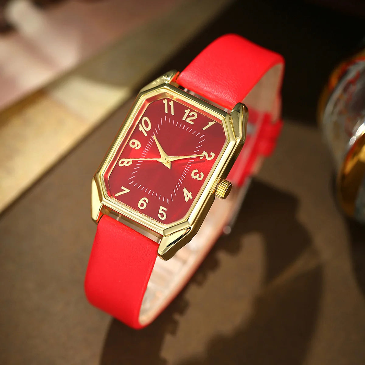 Luxury fashion square women's watch by Mohammad Collection, featuring a sleek design and elegant jewelry style.