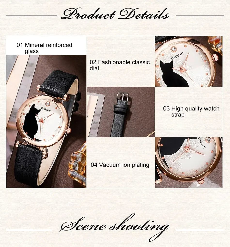 Six-piece women's fashion quartz watch set by 𝕄𝕔 𝕋𝕙𝕖 𝔹𝕝𝕒𝕔𝕜 𝔻𝕚𝕒𝕞𝕠𝕟