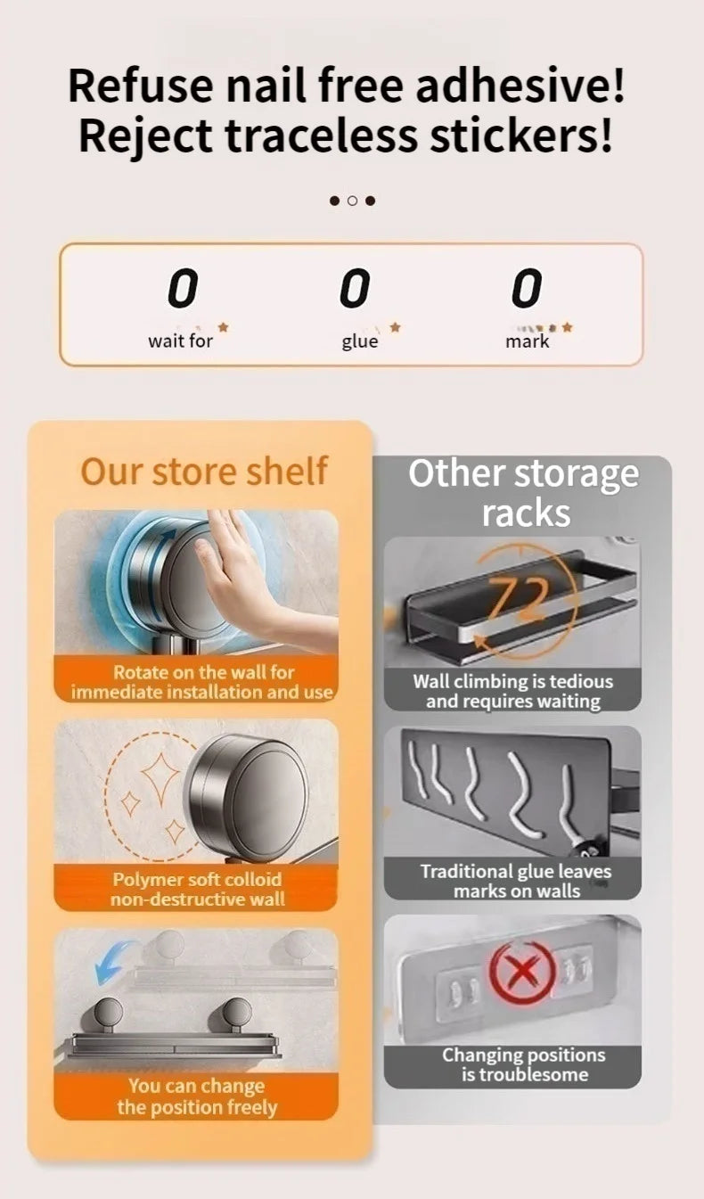 Non-drill bathroom suction cup rack from ๐๐ ๐๐๐ ๐น๐๐๐๐ ๐ป๐๐๐๐ ๐