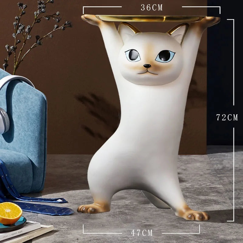MOMO Enchanting Cat Coffee Table Welcome Large Living Room TV Stand Sofa Next To Floor Tray Housewarming Gift Large Ornaments - https://mohammadcollection.com