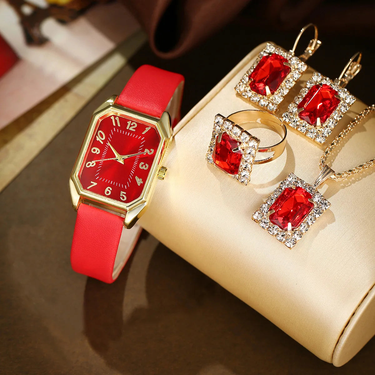 Luxury fashion square women's watch by Mohamad Collection, featuring a sleek jewelry design with a stylish metal band.