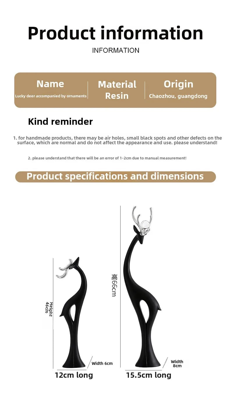 Modern Simple Home Decor Couple Deer Figurine Ornament Light Luxury Living Room TV Cabinet Entrance Desk Decoration Wedding Gift - ๐๐ฎ ๐๐๐ ๐น๐๐๐๐ ๐ป๐๐๐๐ ๐๐