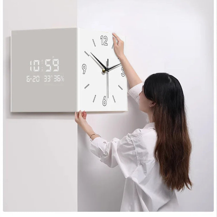 Modern double-sided electronic living room corner clock with perpetual calendar, wall decor by ๐๐ ๐๐๐ ๐น๐๐๐๐ ๐ป๐๐๏ฟฝ