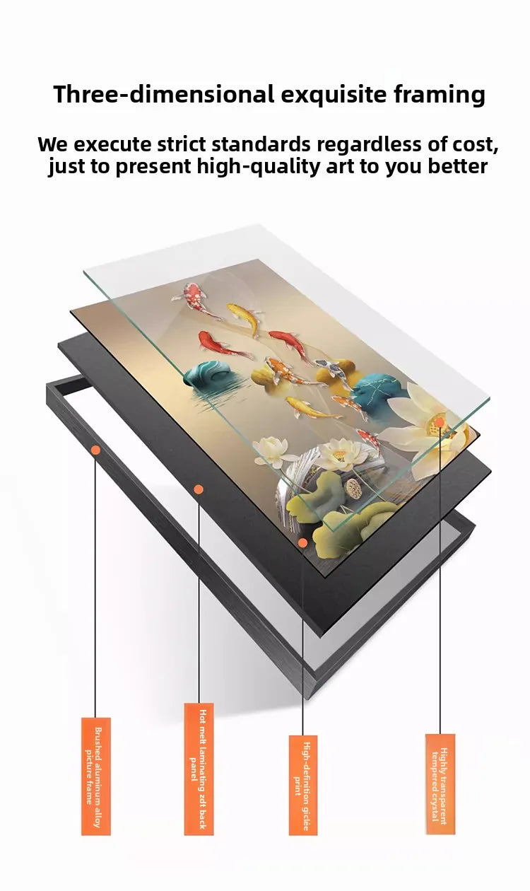 Light Luxury Wall Art Nine Fish Picture Entrance Wall Decor Aesthetic High End Living Room Corridor Luminous LED Light Painting - ๐๐ฎ ๐๐๐ ๐น๐๐๐๐ ๐ป๐๐๐๐ ๐๐