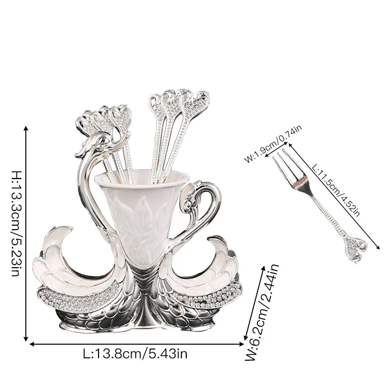 Swan-shaped fruit fork and spoon set by ๐๐ฎ ๐๐๐ ๐น๐๐๐๐ ๐ป๐๐๐๐ ๏ฟฝ