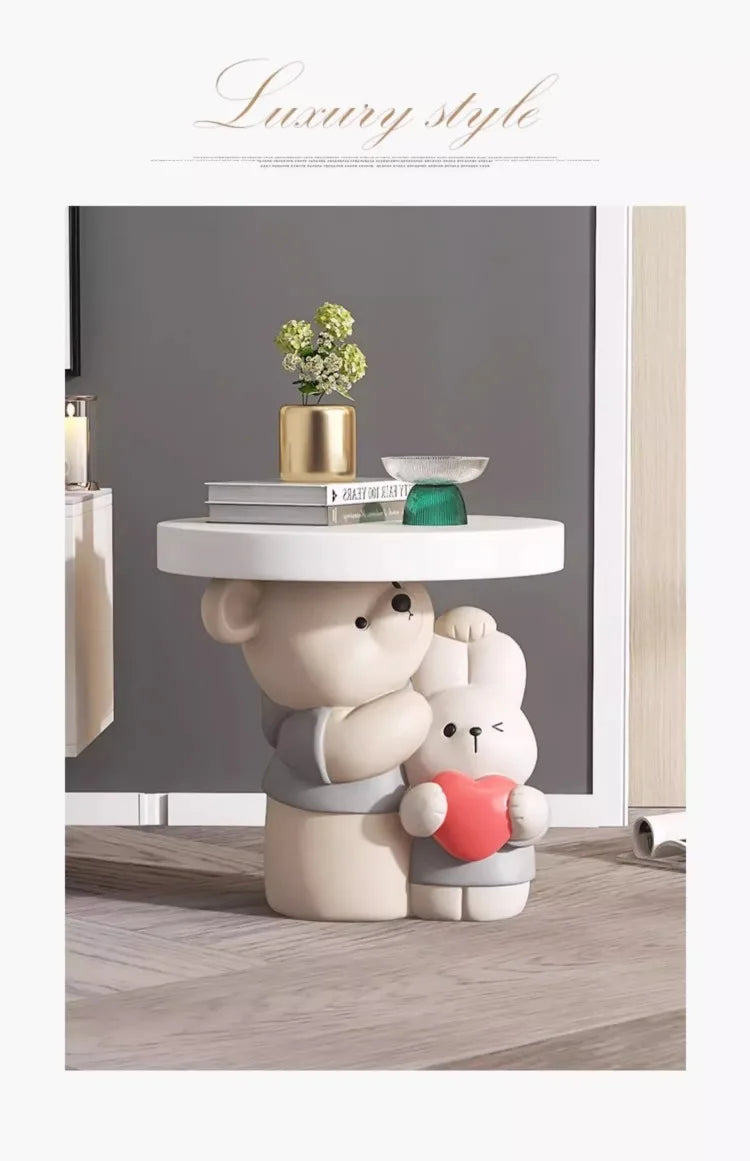 Cream Style Home Decor Parent-child Bear Statue Coffee Table Creative Livingroom Sofa Side Table Bedroom Bedside Table Furniture - ๐๐ฎ ๐๐๐ ๐น๐๐๐๐ ๐ป๐๐๐๐ ๐๐