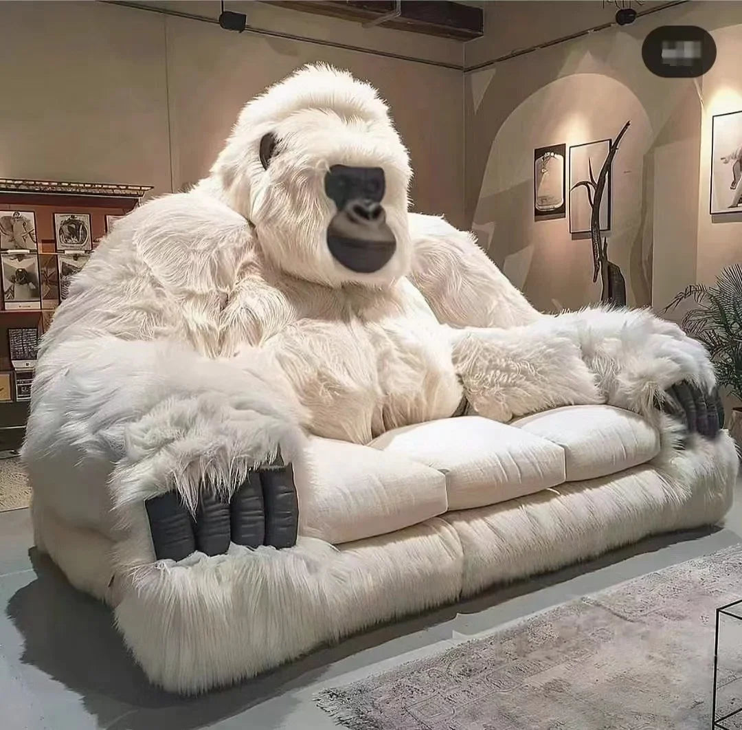 A Custom Internet celebrity modern gorilla King Kong designer creative design living room leather sofa sofa - https://mohammadcollection.com