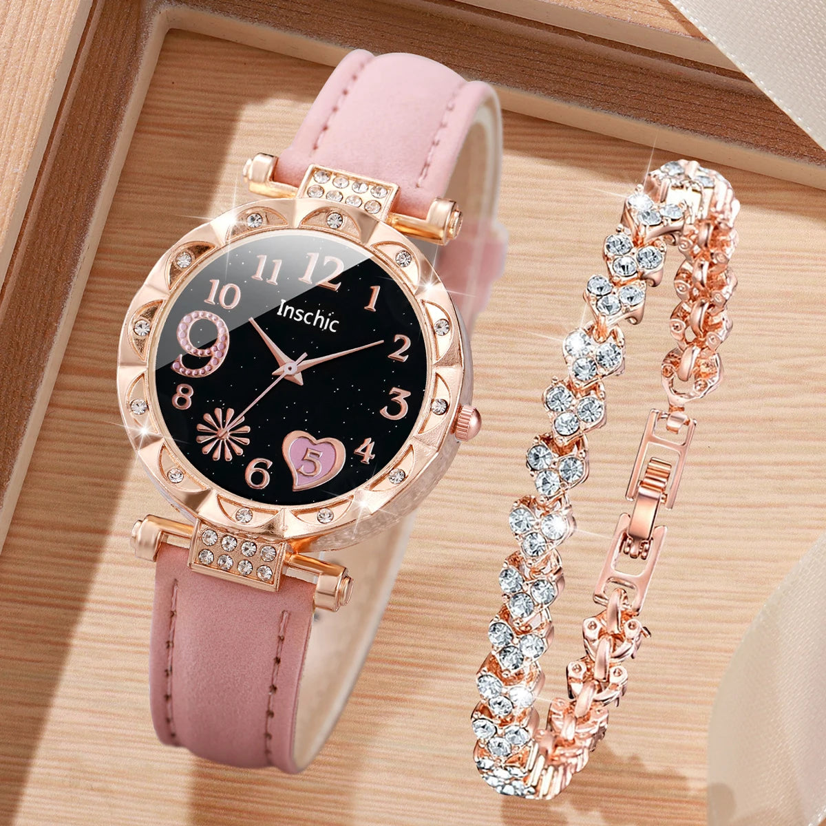 Set of 2/4/6pcs fashion womenโs watches with rhinestone accents by ๐๐ ๐๐๐ ๐น๐๐๐๐ ๐ป๐๏ฟฝ