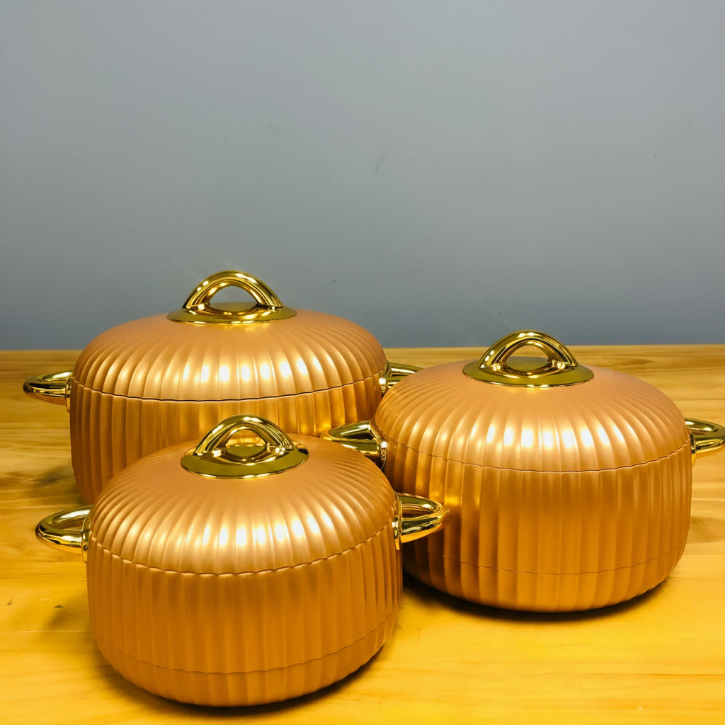 Set of three 1, 2, and 3.5-liter heat preservation kitchen containers by 𝕄𝕔 𝕋𝕙𝕖 𝔹𝕝𝕒𝕔𝕜 𝔻𝕚