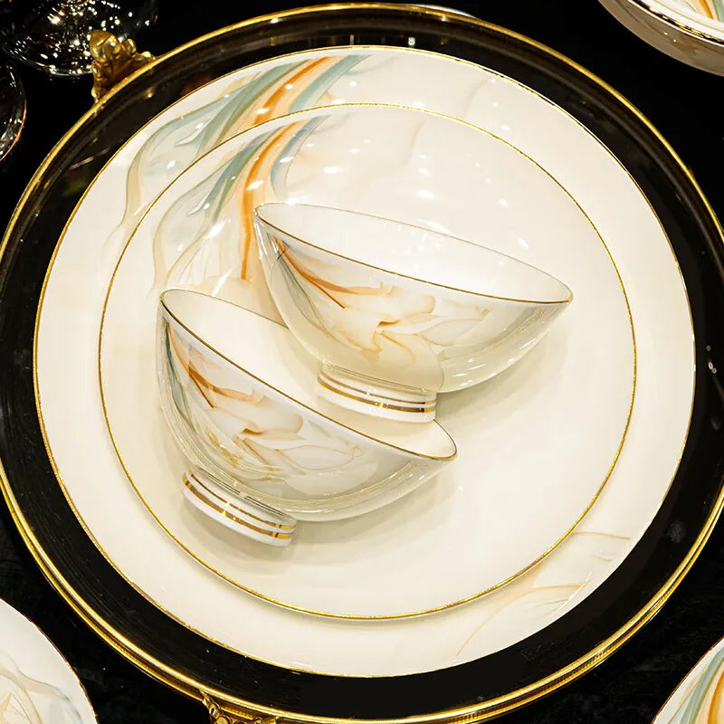Jingdezhen high-end bowl and plate set by šš ššš š¹šššš š»šššš
