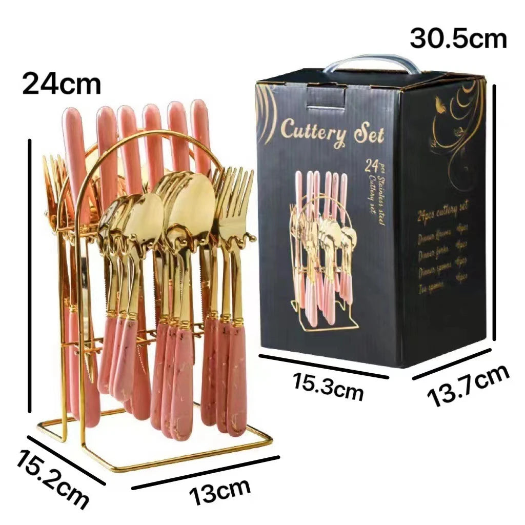 Stainless steel flatware set with knives, forks, and spoons from 𝕄𝕔 𝕋𝕙𝕖 𝔹𝕝𝕒𝕔𝕜 𝔻𝕚𝕒�